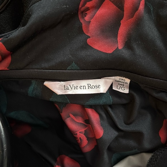 La Vien Rose Floral long sleeve pyjama top Sz L - Picture 4 of 12